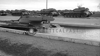 U.S. Army M47 Patton Tanks being tested at American Locomotive Company (ALCO) man...HD Stock Footage