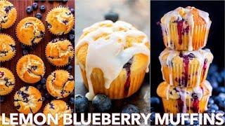 Easy Blueberry Muffins Recipe With Lemon Glaze