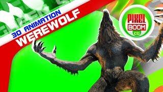 Green Screen Monster Werewolf  Run Attack - Footage PixelBoom CG