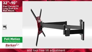 Barkan Full Motion Dual Arm TV Wall Mount