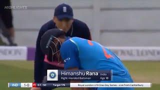 Himanshu Rana 74 vs England U19 at Canterbury 2017 | England U19 vs IND Under-19, 2nd Youth ODI