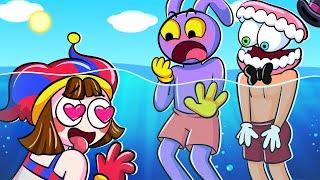 POMNI Stole a Swimsuit from JAX & CAINE! THEY'RE IN A PANIC! AMAZING DIGITAL CIRCUS in Minecraft