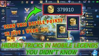 HOW TO EARN BATTLE POINTS FAST IN MOBILE LEGENDS 2021