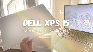 aesthetic laptop unboxing !! dell xps 15 9350 | my melody themed + customizing 