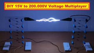 DIY 15V to 200 000 V  Cockroft Walton voltage multiplier