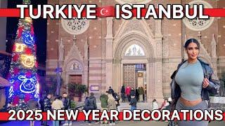 TurkiyeIstanbul 2025 New Year Decorations,Istiklal Street,Galata Tower,Taksim,Kariye,Sirinevler|4K