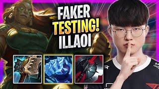 FAKER TESTING ILLAOI IN KOREA SOLOQ! - T1 Faker Plays Illaoi TOP vs Maokai! | Bootcamp 2023