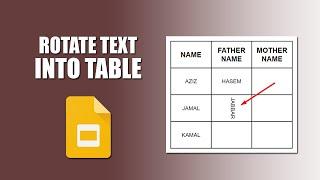 How to rotate text into table in google slides