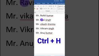 Magic trick in MS Word | remove all Mr. word in one click | #wordtricks #shorts #wordshortcutkeys