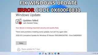 How to Fix Windows Update Error Code 0x800f0831 (Windows 11/10)