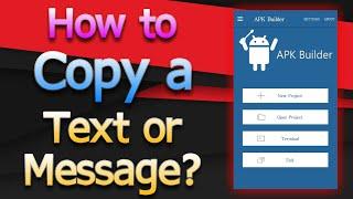 How to Copy a Text Message Programmatically? (Android JAVA)