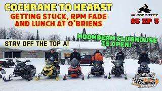 Snowmobiling from Cochrane to Hearst | Getting stuck, RPM Fade, 2023 Renegade XRS 850 | Fresh Snow!