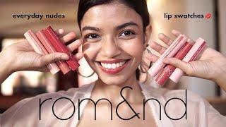 INDIAN SKIN LIP SWATCHES - Rom&nd Juicy Lasting Tint! Best MLBB Korean Lip Tints | #limese