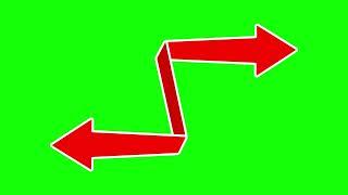 Two Sided Red Arrow on Green Screen Background | 4K | FREE TO USE