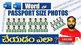 How to create passport size photos in MS Word Telugu#create passport size photos MS Word#make