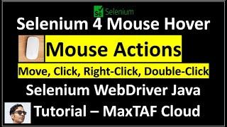 Selenium Webdriver - Selenium Mouse Hover and Click | Selenium Mouse Actions | Selenium Mouse Click