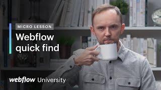 Micro Lesson #1: Grímur introduces quick find — Webflow University