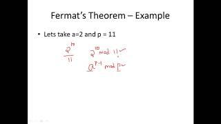 Fermat's Theorem - Cryptography - Cyber Security - CSE4003