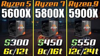 Ryzen 5 5600X vs. Ryzen 7 5800X vs. Ryzen 9 5900X | Test with RTX 3080