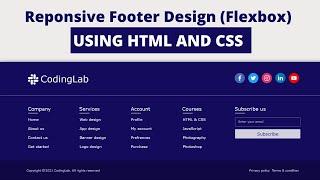 Responsive Website Footer Design using HTML And CSS