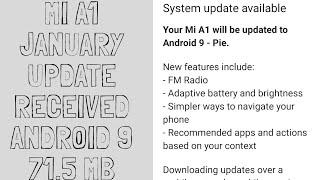 Xiaomi Mi A1 January Update Android P January 2019 Security Patch TECH 4 TECH