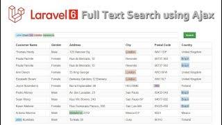 Full Text Search in Laravel 6 using Ajax