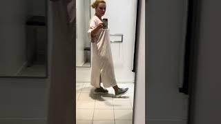 try on  a  a long asian dress in Kappahl