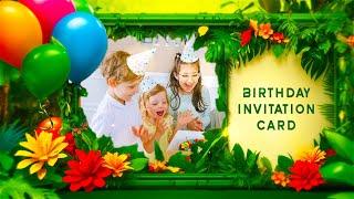 Jungle Safari Theme Birthday Party Invitation 3D Slideshow After Effects Template