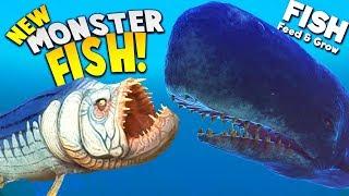 *NEW* GIANT MONSTER FISH vs GIANT WHALE! | Feed and Grow Fish Gameplay
