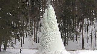 Raw: 'Ice Volcano' Forms at NY State Park Geyser