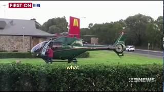 Australian pilot lands his chopper to pick up Maccas