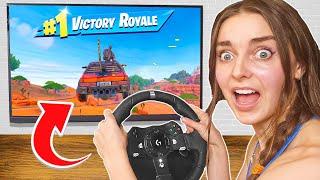 I tried a steering wheel in Fortnite and WON?
