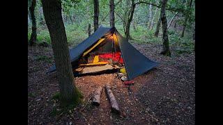 Lincolnshire Wolds Woodland Wild Camp - Trangia Fillet Steak, Mash, Peas & Gravy - Hilleberg Anaris