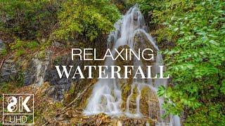 8K TV Screensaver with Relaxing Music and Falling Water Sounds - 3 HOURS of Relaxing Waterfall