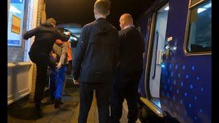 A Ned Train Fight Argument on 318260 Spills to the Platform at Hyndland Railway Station in Glasgow