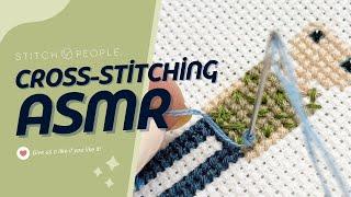 ASMR Cross-Stitching Live:  Peaceful Needle & Thread Sounds with Cozy Vibes