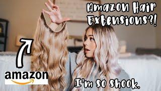 I Tried The Viral CHEAP AMAZON Halo Hair Extensions (Real Human Hair) & IM SHOOK.