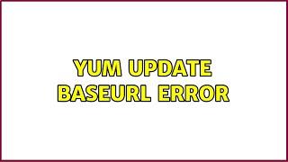 yum update baseurl error