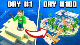 I Survived 100 Days On a DESERTED ISLAND! (Minecraft)