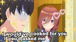 The Quintessential Quintuplets 2 episode 1 English subbed.Miku  wants to feed futaro with her hands