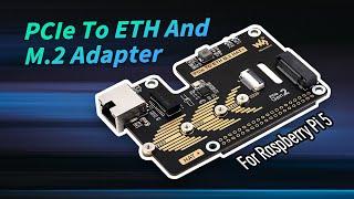 PCIe to ETH and M.2 Adapter for Raspberry Pi 5, 5Gbps Data Rate, Pi 5 NVMe HAT