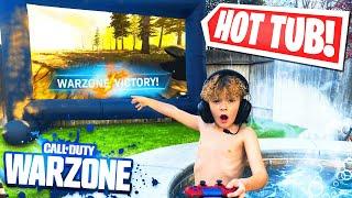 Turning our backyard into the ULTIMATE Hot Tub Gaming Setup (Warzone)