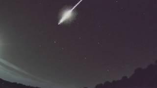 Bright Green Perseid Fireball Streaks Across Night Sky