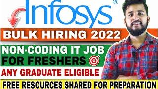 Infosys Recruitment 2022 | Infosys NON-CODING Job For Freshers | Off Campus Drive For 2022 Batch