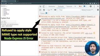 How to Fix Refused to apply style MIME type not supported Express JS Error