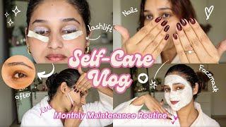 BEAUTY MAINTENANCE ROUTINE : what I do at Home! | Lash lift, Face, Brows, Nails | Shruti Amin