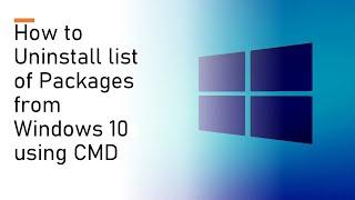 How to Uninstall list of packages from Windows 10 using cmd | Uninstall python packages