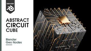 Blender3D 3.3 - Abstract Circuit Cube Geometry Nodes using the Shortest Edge Path Node