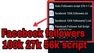 Facebook 100k 27k 56k followers script
