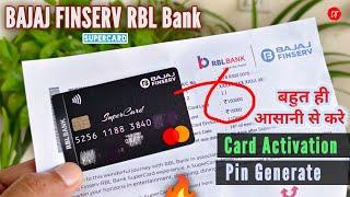 Bajaj Finserv rbl bank supercard unboxingpin generation | Card Activation